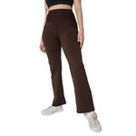 BlissClub Women The Ultimate Flare Pants with 4 Pockets | High Waisted Flared Pants | Polyester