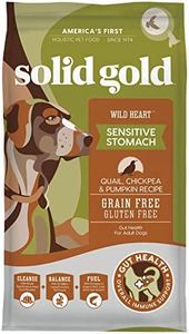 Solid Gold Sensitive Stomach Dog Food for Adult & Senior Dogs - Made with Real Quail, Chickpea & Pumpkin - Wild Heart Grain Free Dry Dog Food for Digestive Health and Immune Support