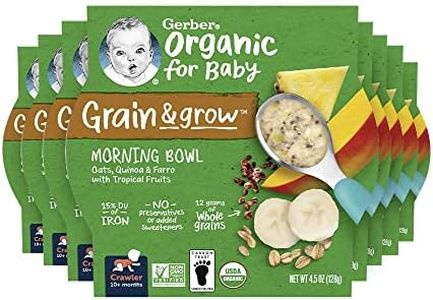 Gerber Organic Grain & Grow Morning Bowl, Oats, Red Quinoa & Farro with Tropical Fruits, 4.5 Ounce (Pack of 8)