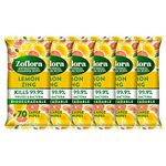 Zoflora Lemon Zing Biodegradable Wipes, Antibacterial Multi-surface Cleaning Wipes, Kills 99,9% of Bacteria & Viruses, Convenient, Quick Cleaning, 6 Pack, 70 Wipes per Pack (420 Sheets)