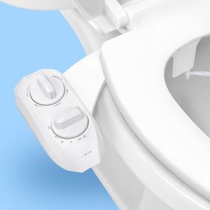 LUXE Bidet NEO 185 PLUS - Patented Bidet Attachment for Toilet, White | Non-Electric, Dual Nozzle, Slide-In Install, 360° Self-Clean, EZ-Lift to Clean, Feminine & Rear Wash