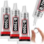 B-7000 Glue Multipurpose, Super Adhesive Craft Glue Semi Fluid Transparent for Phone Screen Tablet Bonding Jewelry Rhinestones Phone Case DIY Glass Metal Wood Textile Rubber (3x25ml/0.9 oz)