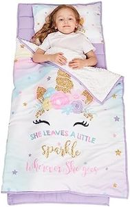 Cokouchyi Extra Large Toddler Nap mat, Toddler Sleeping Bag with Removable Pillow, Measures 53 x 21 x 1.5 Inches, Slumber Bag for Girls, Ideal for Daycare and Preschool Kindergarten, Unicorn