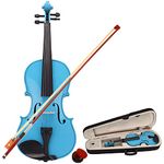 4/4 Full Size Acoustic Violin Fiddle Set for Adult Beginners Students with Violin Case, Bow, Rosin (Blue)