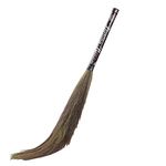 Zureni BR-01 Rooster Broom Phool Jhadu Natural Mizoram Heavy Duty 17.3 inchs Long Grass with Laminated Plastic Handle, Dust Removal, and Floor Cleaning