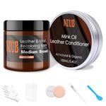 NIUB Leather Repair Kit, 8Oz/227g Medium Brown with Oil Vinyl Repair Kit for Sofas, Car Leather, Shoes, Non-Toxic Faux Leather Repair Balm/Cream