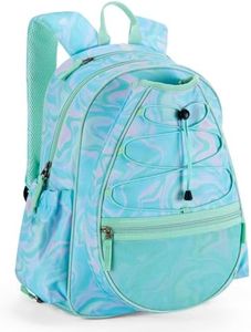 Choco Mocha Kids Tennis Bag for Girls, Kids Tennis Backpack Racket Bag, junior tennis bag 16 Inch, Teal Green