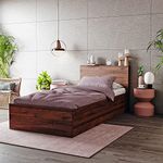 Wakefit Bed | Single (72 x 36) Engineered Wood Bed with Storage, 1 Year Warranty | - Taurus - Columbian Walnut