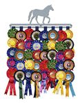 Rosette/Award Ribbon Horse Display Hanger Holder Rack 'Equestrian' Brushed Stainless Steel