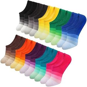 IDEGG No Show Socks Women 10 Pairs Low Cut Anti-Slid Novelty Athletic Casual Invisible Liner Socks (US, Numeric, 9, 13, Regular, Regular, Color L - 10 Pairs - 10 Colors)
