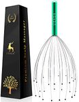 USAGA 28 Finger Head Scratcher, Head Massager, Scalp Massager, Head Whisk Massager, Wire Massager for Head Hair Body Massage and Stress Relax (Green)