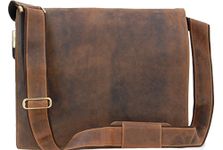 VISCONTI - Men's Leather Messenger Shoulder Bag - Extra Large 15 to 16 inch Laptop Bag - Work Bag for A4 Notebooks - 16054 - HARVARD XL - Oil Tan