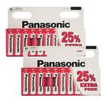 20 Panasonic AA Red Zinc Batteries (2x 10 Pack)