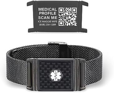 Divoti Custom Engraved QR Code Medical ID Bracelets/Necklaces for Quick Access to Detailed Online Health Profile - Alpha Wristband