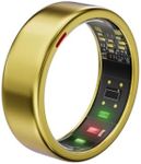 POBOVi Smart Ring for Women Men- Sleep/Fitness/Stress/Heart Rate Tracker- Menstrual Records - 7 Days Battery Life - Wireless Charging - No APP Subscription - iOS & Android Compatible (Gold, Size 11)