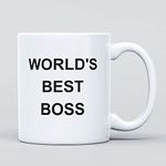 Dunder Mifflin - Worlds Best Boss Large Heavy Duty Ceramic Novelty Funny Coffee Mug, Cup for Men & Women, Girls & Boys – Gift for Leaving, Retirement Gift, New Job, Work, Boss, Colleague