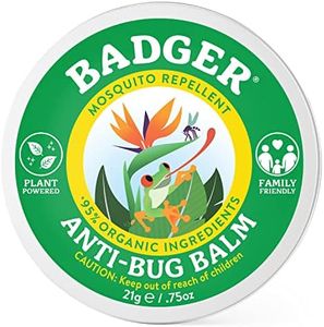 Badger Bug Repellent, Organic Deet-Free Mosquito Repellent with Citronella & Lemongrass, Easy to Use Travel Size Camping Essential, Family Friendly Insect Repellent Balm, .75 oz Tin