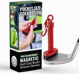 Stripebird - Magnetic Golf Club Brush Groove Cleaner (Red) - Detachable - Premium Nylon Bristles - Golf Bag Accessories - Golf Club Cleaner Brush - Golf Accessories - Golf Ball Cleaner - Golf Tool