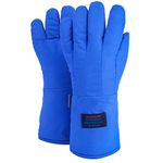 egowz Cryogenic Gloves Low Temperature LN2 Liquid Nitrogen Protective Gloves Cold Storage Safety Frozen Gloves (Blue Mid Arm Length/15”)