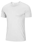 MAGCOMSEN Outdoor Shirts Men Short Sleeve T-Shirt Moisture Wicking Summer Shirts Quick-Dry Rashguard Swim Shirt UPF 50+ Shirts White