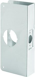 Prime-Line MP9552 Stainless Steel Single Bore Hole Lock and Door Reinforcement Plate for 1-3/8 in. Thick Doors, Stainless Steel Finish (Single Pack)