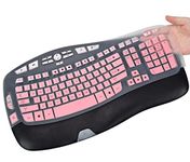 CaseBuy Keyboard Cover for Logitech K350 MK550 MK570 Wireless Wave Keyboard, Ultra Thin Silicone Protector Skin for Logitech K350 MK550 MK570 Keyboard -Ombre Pink