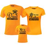 Hangout Hub HH58 Family Tshirt for Father Mother Son|Dad Mother Child Make Break Rules Printed Tees (Yellow;Men XXL;Women XL;Boys 2-4Yrs) Regular Fit Twinning T-Shirts|Half Sleeves (Cotton|Pack of 3)