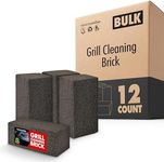 Stock Your Home Grill Cleaning Brick (12 Pack) Heavy Duty Pumice Stone for Flat Tops and Griddles, Blackstone Griddle Cleaner, Non-Scratch Grill Block