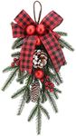 Christmas Teardrop Swag,Stair Swag Christmas Swag Garland Winter Garland Christmas Decorations for Stairs Arch Mailbox Fireplace Table Deco(45x25cm)