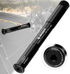 BIKQQUR Bicycle Front Hubs Thru Axle for RockShox Fork, Aluminum Alloy Quick Release Mountain Bike Front Fork Thru Axle Skewer for Rockshox Hubs, Black (15 x 100mm/ 110mm)