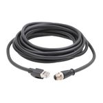 HangTon Ethernet Cable for Cognex Basler Baumer Camera Sensor GigE Vision Application High Speed Network M12 8 Pin X-Coding to RJ45 Cat 6A 16.4ft