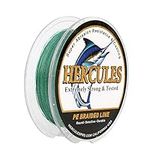 Hercules Super Strong 300M 328 Yards Braided Fishing Line 15 LB Test for Saltwater Freshwater PE Braid Fish Lines 4 Strands - Green, 15LB (6.8KG), 0.16MM