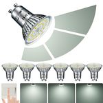 EACLL GU10 LED Bulbs 3-Step Dimmable 3-Brightness, 10W 5000K Daylight White, Pack of 6, 940lm Equivalent 125W Halogen Spotlight, 120° Flicker-Free Reflector Lamp, Dimmable Without Dimmer Switch