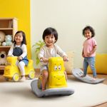 Happy Bear 3-in-1 Rock and Roll Ride-On | Push Car for 1 – 5 Years | Rocking Horse for Toddlers | Balance Board | Safe, Sturdy & Fun Indoor Toy - Yellow