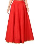 STUDIO Shringaar Women's Full Flare Full Volume Maxi Skirt (Red, Free Size)