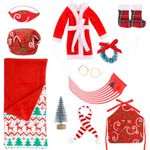 LUWREVC 11PCS Elf on The Shelf Accessories, Elf on The Shelf Sleeping Bag Set, Elf on The Shelf Kit for Elf Doll Decorations