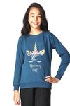 TotzTouch Girls Cotton Crew Neck Regular Sweatshirt (Gswt_Dark Blue_11Years-12Years), 11 - 12 Year