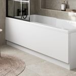 Modern 1700mm Front Side Acrylic Bath Panel Panels for Bathroom Baths Soaking Tubs, Easy to Cut, White Gloss