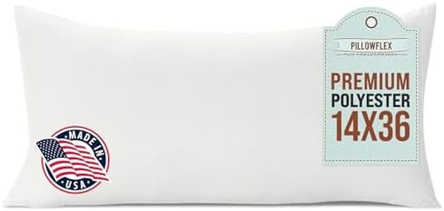 Pillowflex Premium Polyester Pillow Insert - 14"x36" Pillow Form - Machine Washable, Lumbar Pillow Insert for Sham - Large Pillow, Rectangle Pillow - 1 Decorative Pillow