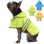 Weesiber Waterproof Adjustable Dog Raincoat - Reflective Dog Rain Jacket with Hoodie, Lightweight Dog Rain Coat Dog Poncho Slicker for Small Medium and Large Dogs (Small, Green)