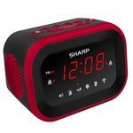Sharp Big Bang Super Loud Alarm Clock for Heavy Sleepers, 6 Extremely Loud Wake Up Sounds: Rooster, Bugle, Nagging Mom, Jackhammer, Siren, Beep – Up to 115db Volume, Red/Black with Red LED Display