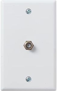 Newhouse Hardware 1-Port TV Cable Wall Plate, F Connector, for Coax Cable, Single Gang Video Wall Jack, 1-Pack, White (TVP-WH-01)