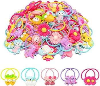 AMMY Colorful Hair Ties for Fine Hair, Small Soft Hair Bands Cute Hair Accessories with Fun Characters For Toddlers Little Girls