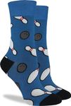 Good Luck Sock Women's Bowling Socks, Blue, Adult