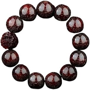 Jefuzh 保真印度小叶紫檀 Rosewood with small leaves Sandalwood Beads Bracelet 手串满金星老料佛珠男女款檀木念珠手链 H-888
