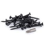 SEQUAL® Firmfix Fine Thread Drywall Screws M3.5 x 38mm (Box of 200), Phillips Bugle Head. Corrosion-Resistant. Black Phosphate Finish. Sharp Piercing Point for Plasterboard, Drywall and Wood.