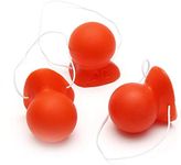 3Pcs Red Honking Squeaking Clown Nose Rubber Clown Nose with Elastic for Adults Halloween Cosplay Christmas Costume Party Accessories