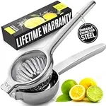 Zulay Kitchen Lemon Squeezer Stainless Steel - Premium Quality, Heavy Duty Solid Metal Squeezer Bowl - Large Manual Citrus Press Juicer and Lime Squeezer Stainless Steel