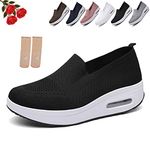 Women's Orthopedic Sneakers, Orthopedic Shoes for Women, Orthopedic Sneakers for Women, Slip-On Light Air Cushion Orthopedic Sneakers (5.5UK, Black)