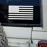 Valiant Collections | American Flag Decal Sticker | Flag Sticker for Trucks, Cars, SUV Trucks, Vans Walls |Laptop Decal Vinyl Stickers | USA Flag Sticker| 6 Inches | White | VC-405